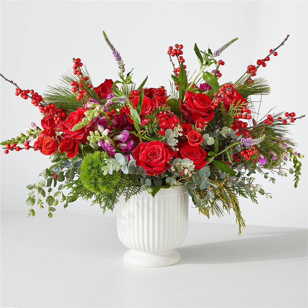 Big Red Bow Bouquet – DOMINO'S BLOOMS, Granbury TX