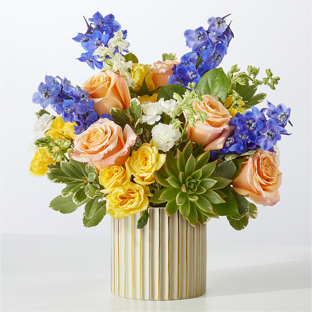 Cobalt Reverie Bouquet – DOMINO'S BLOOMS, Granbury TX