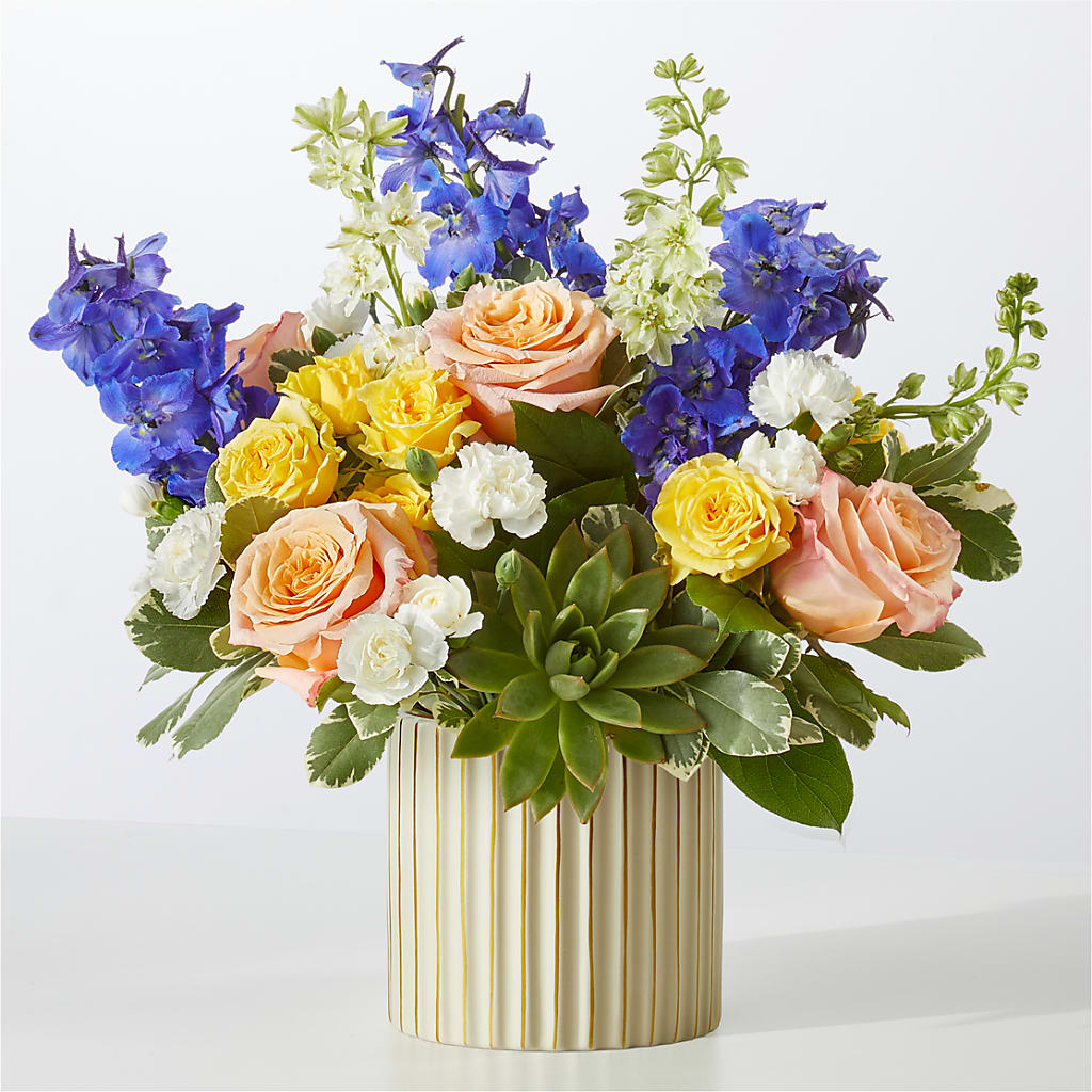 Cobalt Reverie Bouquet – DOMINO'S BLOOMS, Granbury TX