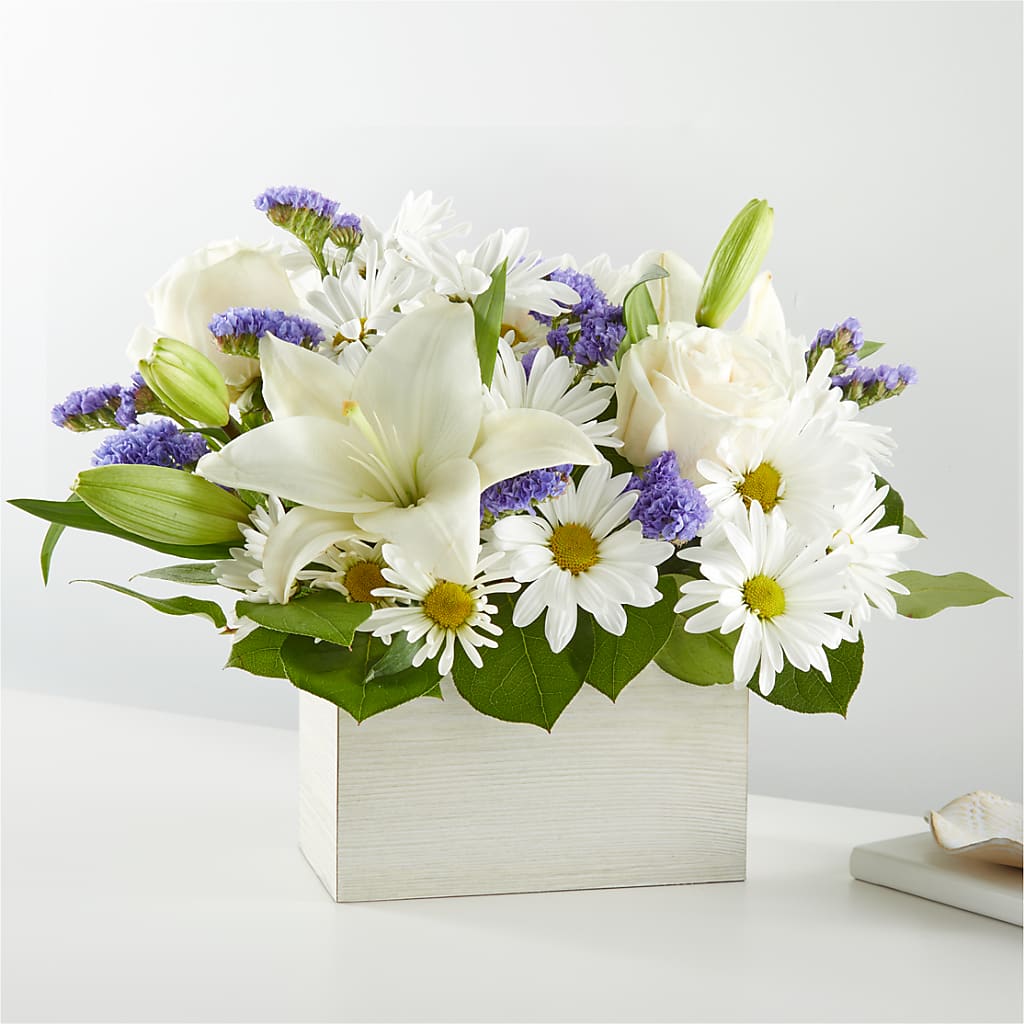 Beyond Blue Box Bouquet – DOMINO'S BLOOMS, Granbury TX