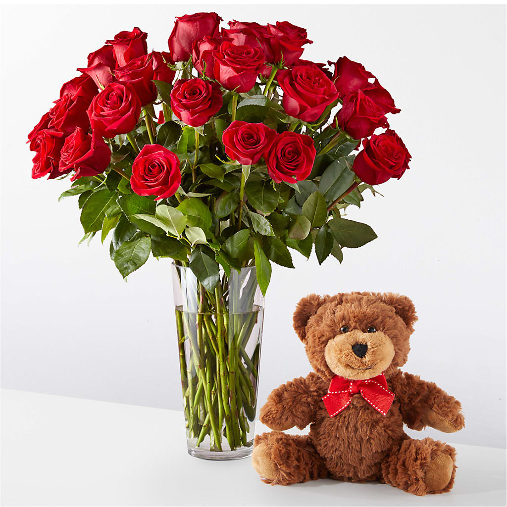 Romantic Long Stem Red Rose Bouquet Bundles – DOMINO'S BLOOMS, Granbury TX