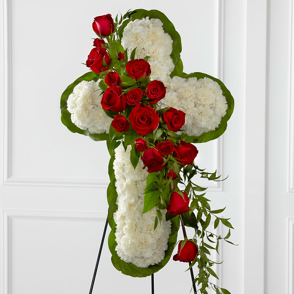 Floral Cross Easel – DOMINO'S BLOOMS, Granbury TX