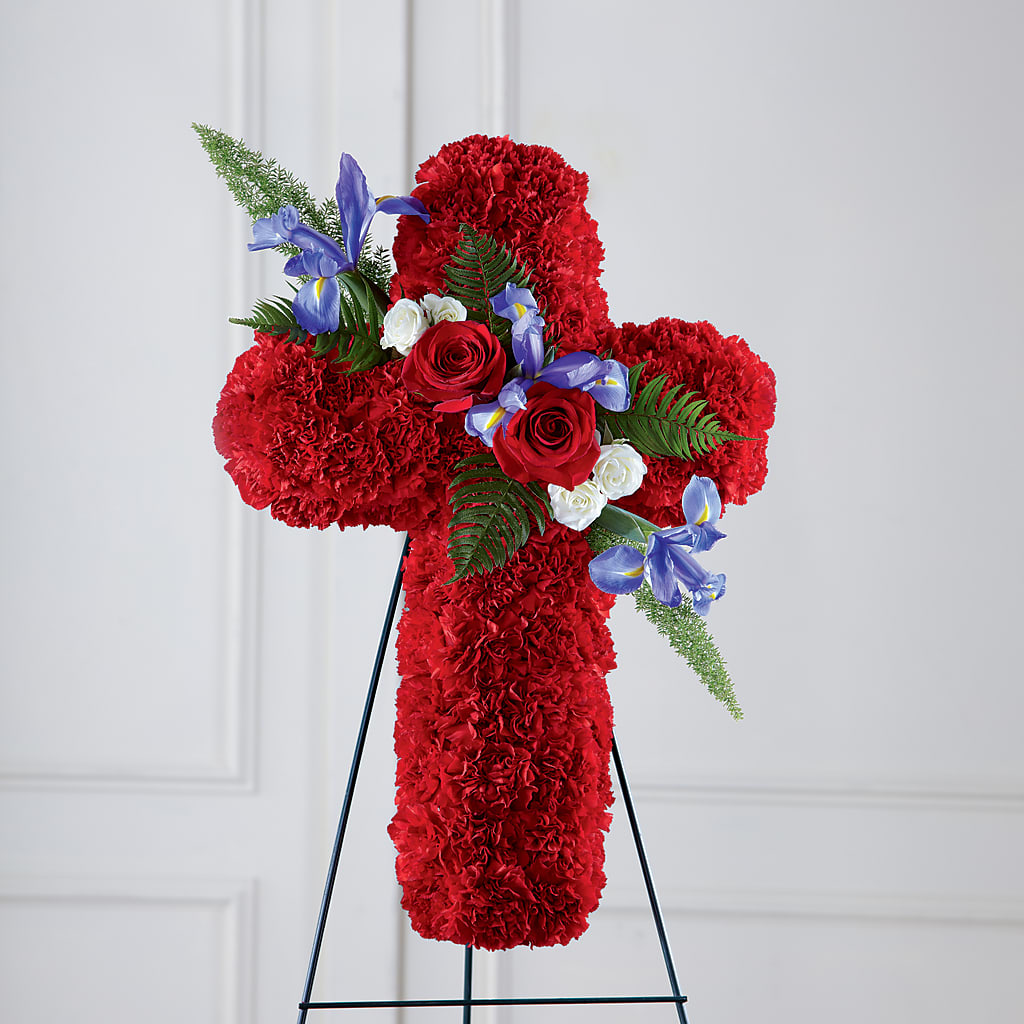 Faithful Hero Floral Cross – DOMINO'S BLOOMS, Granbury TX