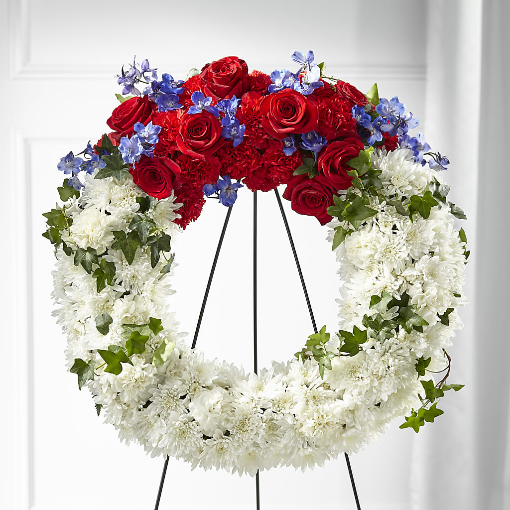 Patriotic Passion Wreath – DOMINO'S BLOOMS, Granbury TX