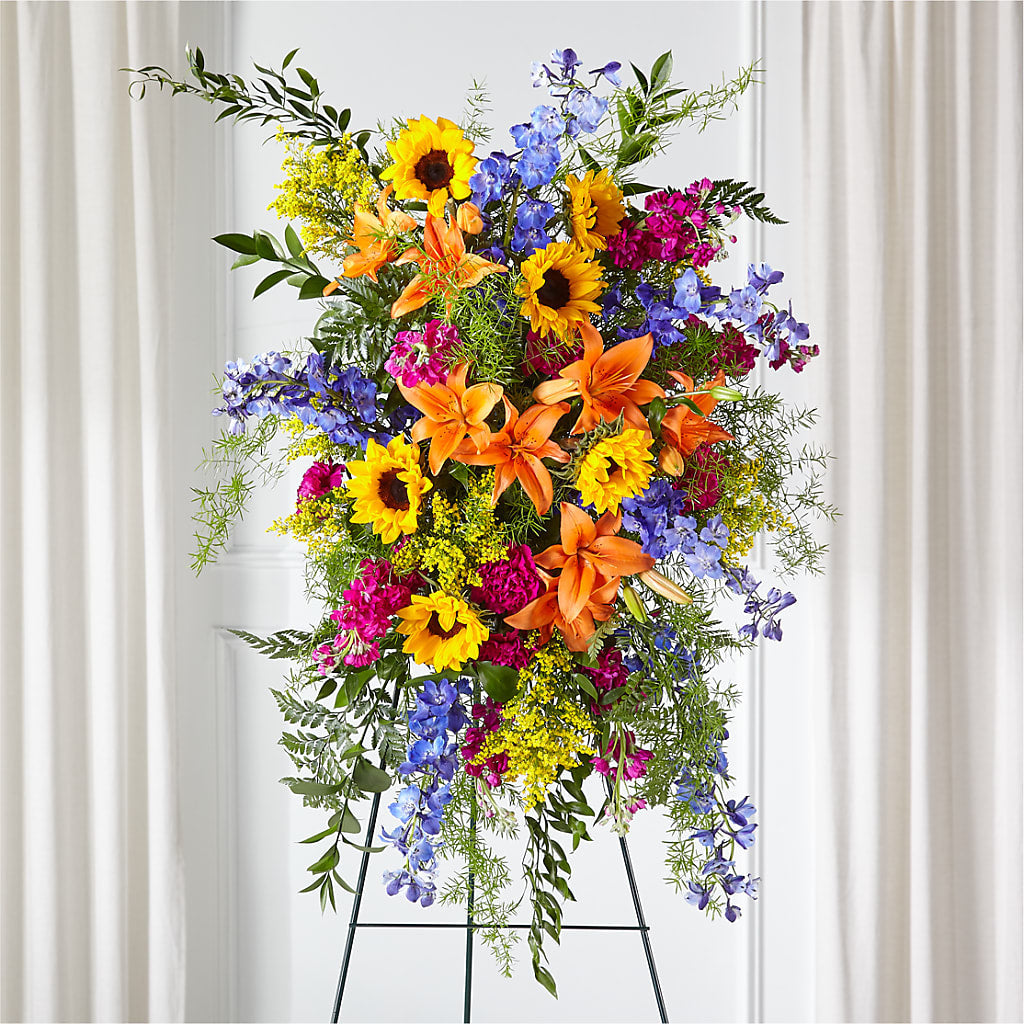 Sunlit Memories Standing Spray (Standard) – DOMINO'S BLOOMS, Granbury TX