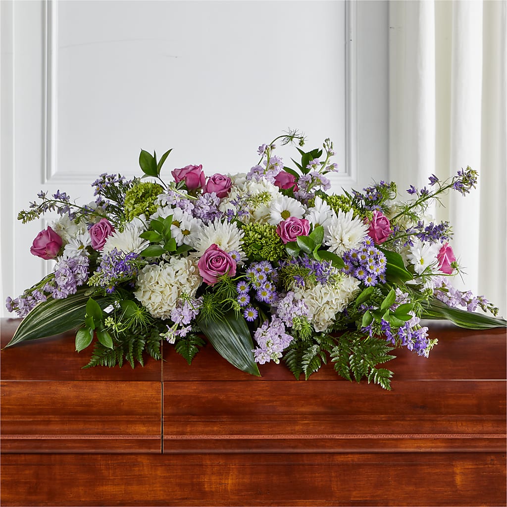 Meadows of Serenity Casket Spray – DOMINO'S BLOOMS, Granbury TX