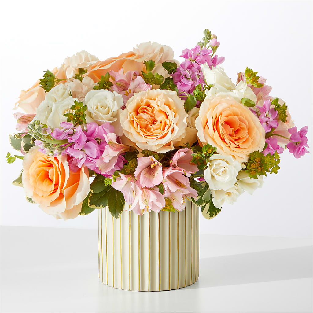 Paradise Bouquet with Ivory Vase – DOMINO'S BLOOMS, Granbury TX