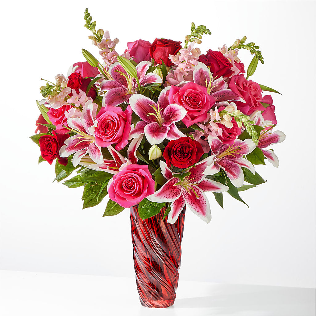 Always You Bouquet with Luxe Swirl Vase – DOMINO'S BLOOMS, Granbury TX