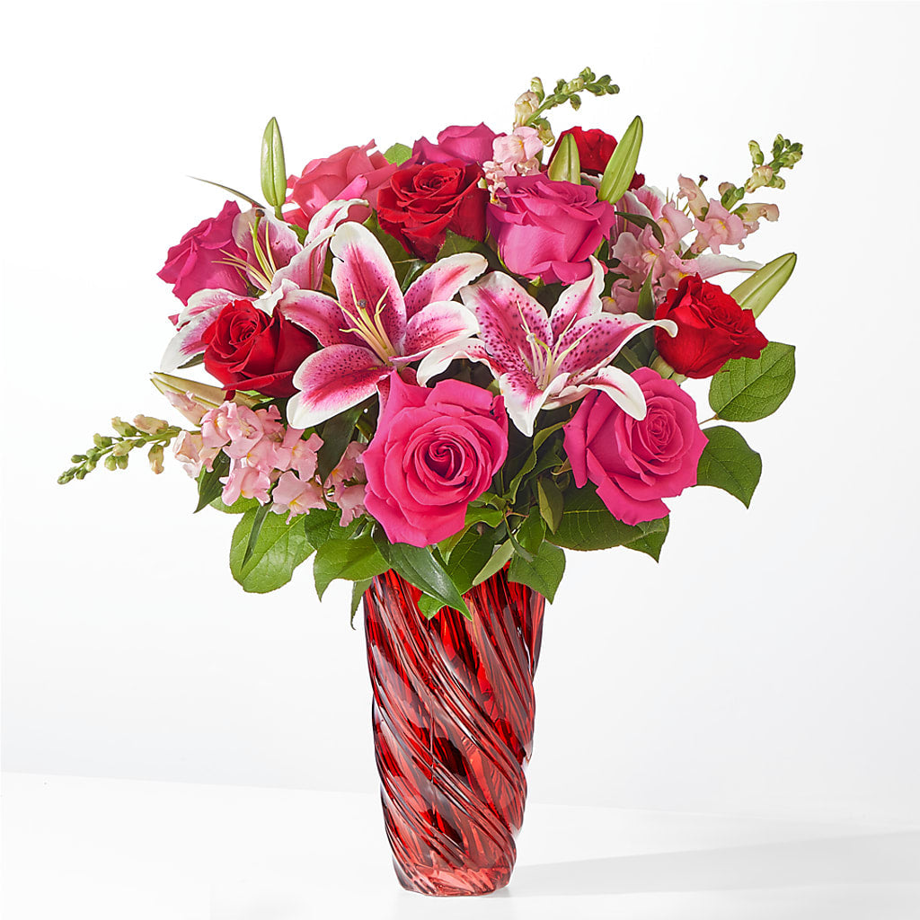 Always You Bouquet with Luxe Swirl Vase – DOMINO'S BLOOMS, Granbury TX