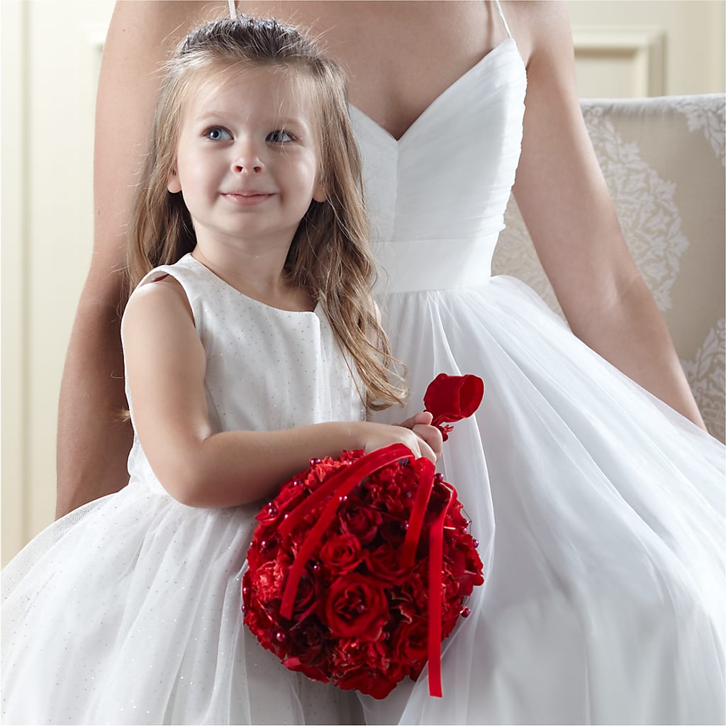 Pure at Heart Flower Girl Arrangement – DOMINO'S BLOOMS, Granbury TX