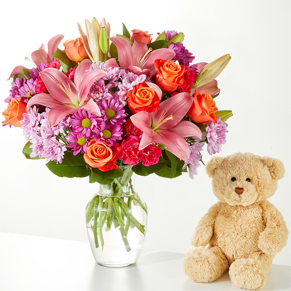 One and Only Bouquet and Bear Bundle – DOMINO'S BLOOMS, Granbury TX