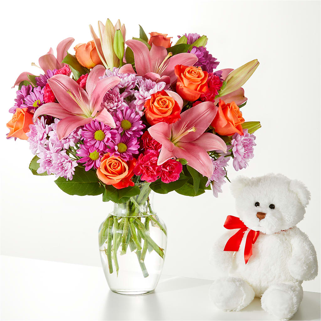 One and Only Bouquet and Bear Bundle – DOMINO'S BLOOMS, Granbury TX