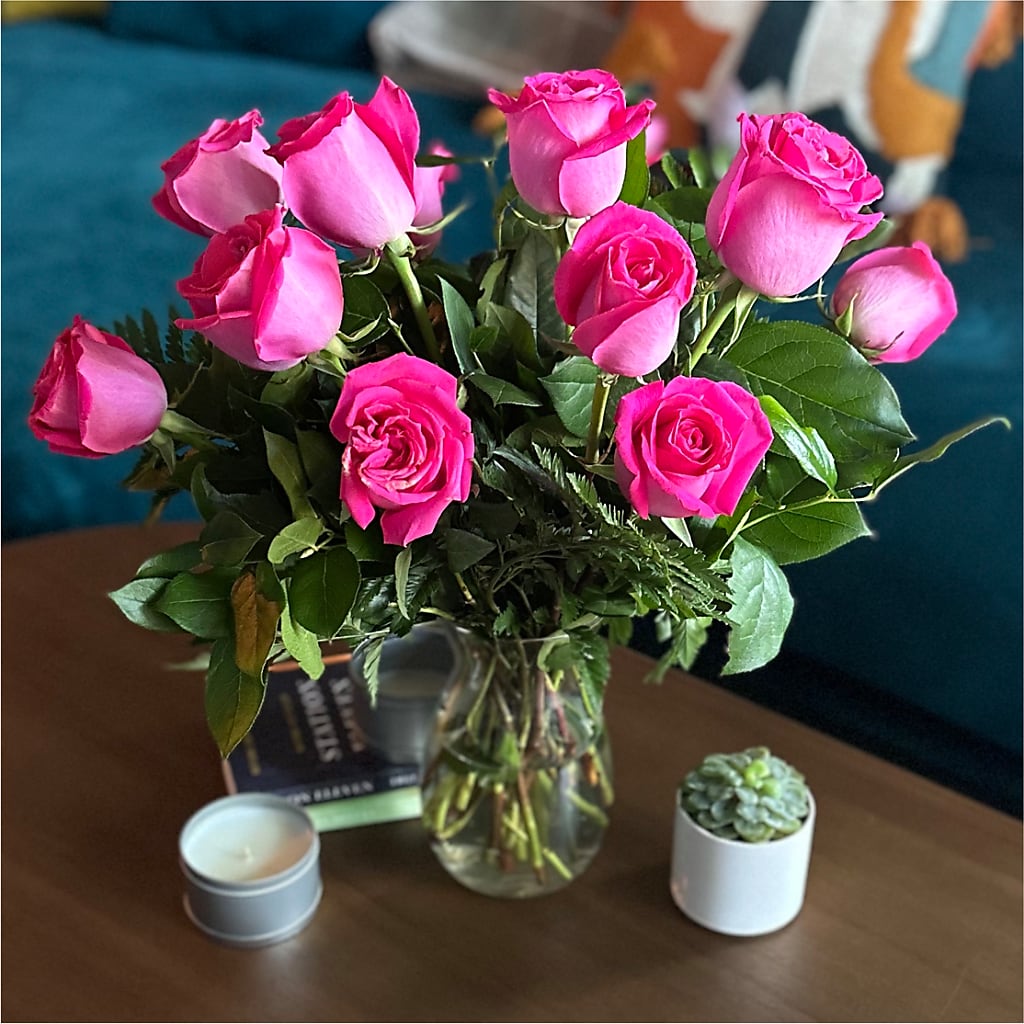 Long Stem Pink Rose Bouquet – DOMINO'S BLOOMS, Granbury TX