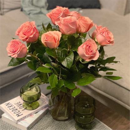Long Stem Pink Rose Bouquet – DOMINO'S BLOOMS, Granbury TX