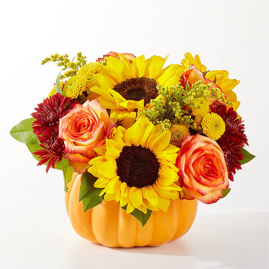 Golden Gourd Pumpkin Bouquet – DOMINO'S BLOOMS, Granbury TX