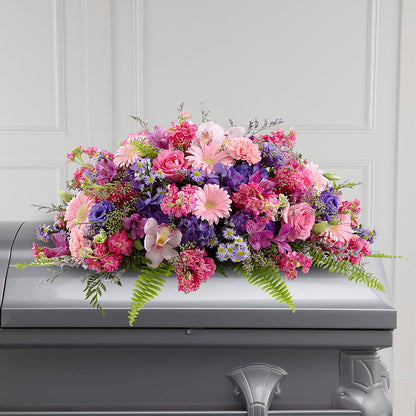 Glorious Garden Casket Spray – DOMINO'S BLOOMS, Granbury TX