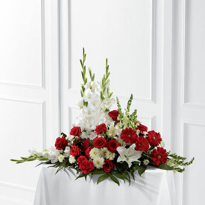 Crimson & White Arrangement – DOMINO'S BLOOMS, Granbury TX