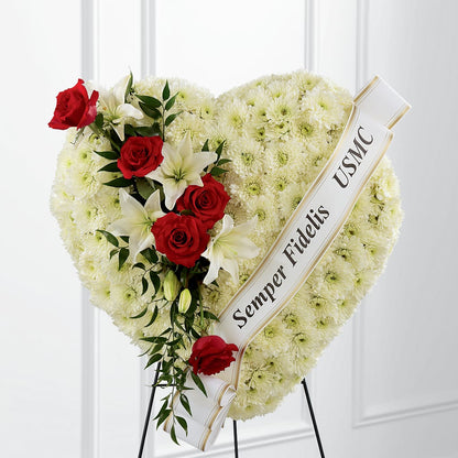 Heartfelt Hero Standing Heart – DOMINO'S BLOOMS, Granbury TX