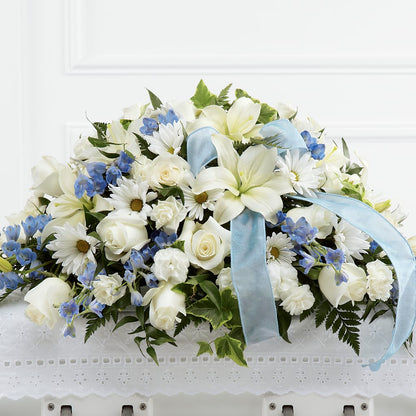 Tender Treasure Casket Spray – DOMINO'S BLOOMS, Granbury TX