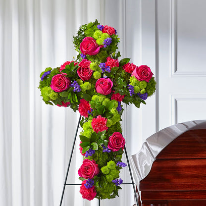 Tribute Rose Floral Cross – DOMINO'S BLOOMS, Granbury TX