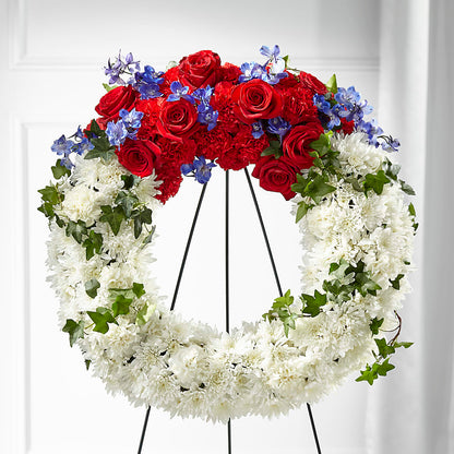 Patriotic Passion Wreath – DOMINO'S BLOOMS, Granbury TX