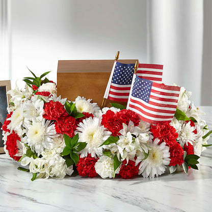 Spirit of Patriotism Cremation Adornment – DOMINO'S BLOOMS, Granbury TX