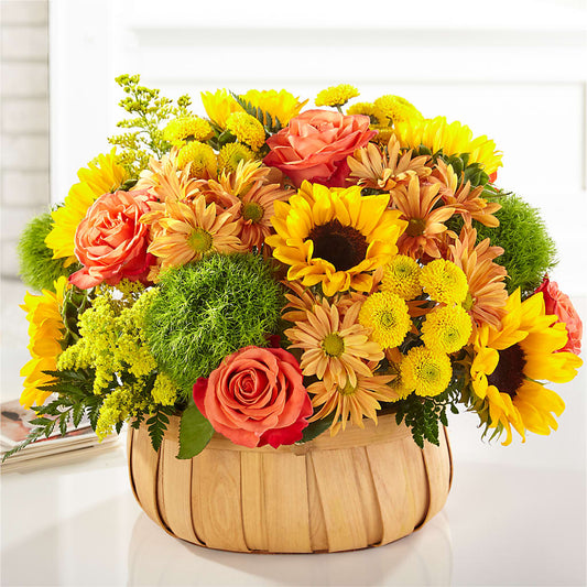 Harvest Sunflower Basket – DOMINO'S BLOOMS, Granbury TX