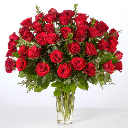 Forever Yours Fifty Stem Red Rose Bouquet – DOMINO'S BLOOMS, Granbury TX