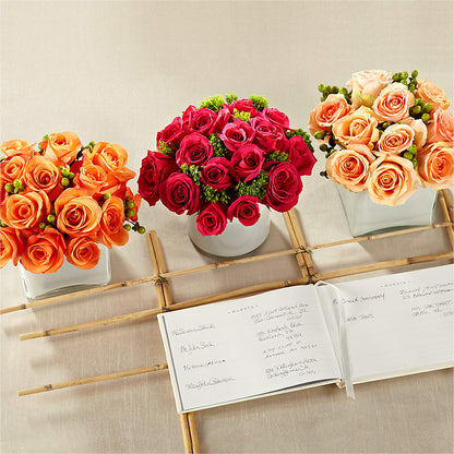Dawn Rose Centerpiece – DOMINO'S BLOOMS, Granbury TX
